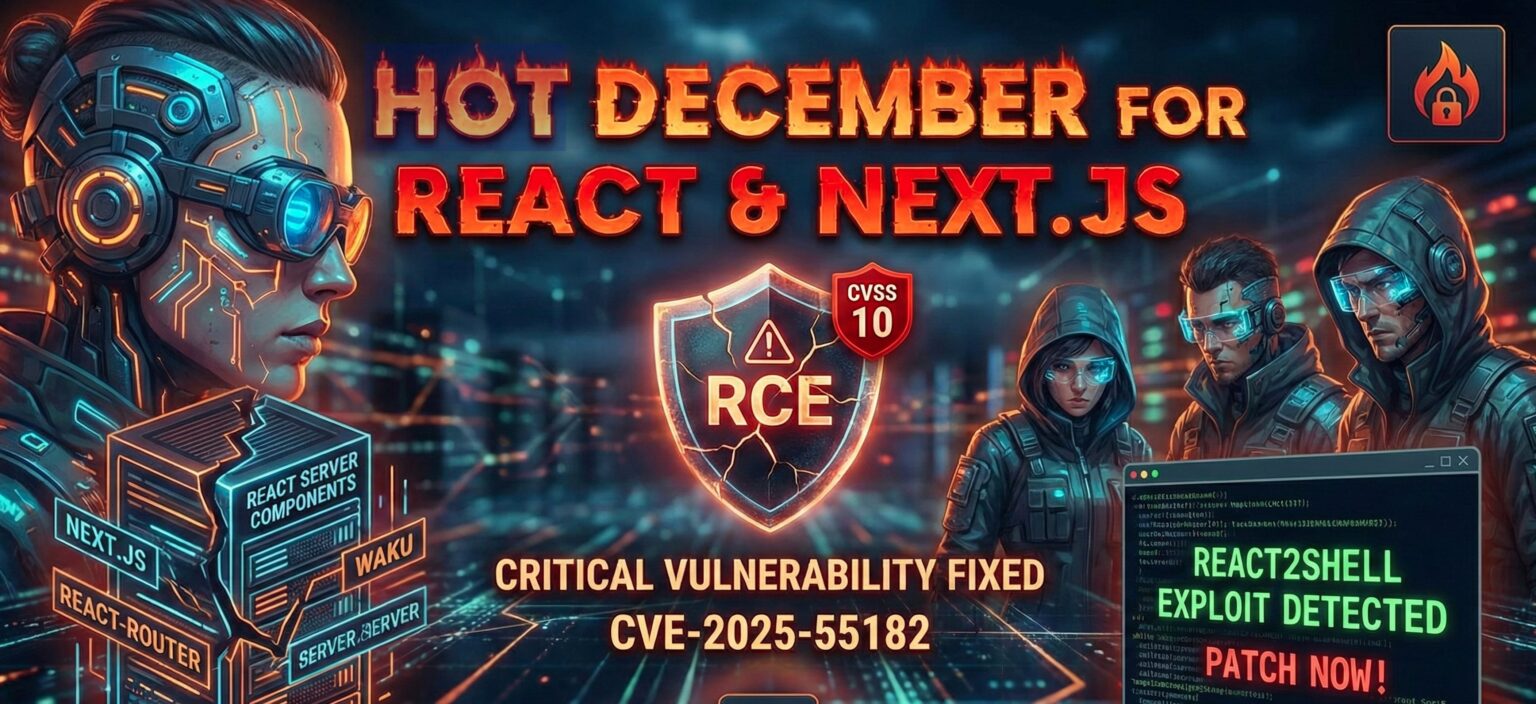 React2Shell: Hot December for React and Next.js as Critical 10.0 CVSS Vulnerability Hits RSC 1 A hot December for React and Next.js