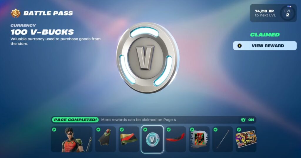 Battle Pass 100 V-Bucks