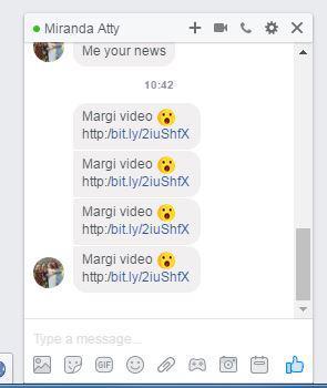 Facebook virus: checking the details 2 Example of the Facebook virus spam