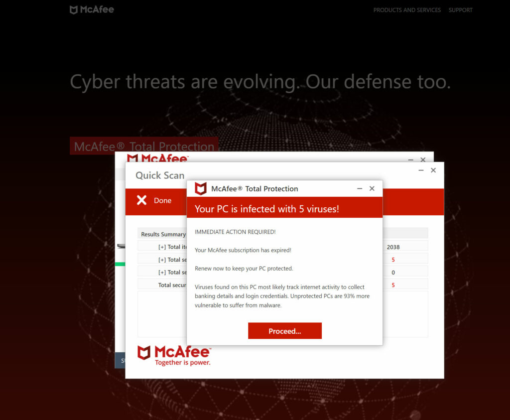 Fake Virus Alert – How to Spot and Remove Scareware Pop-ups 3 Fake Virus Alert From Mcafee