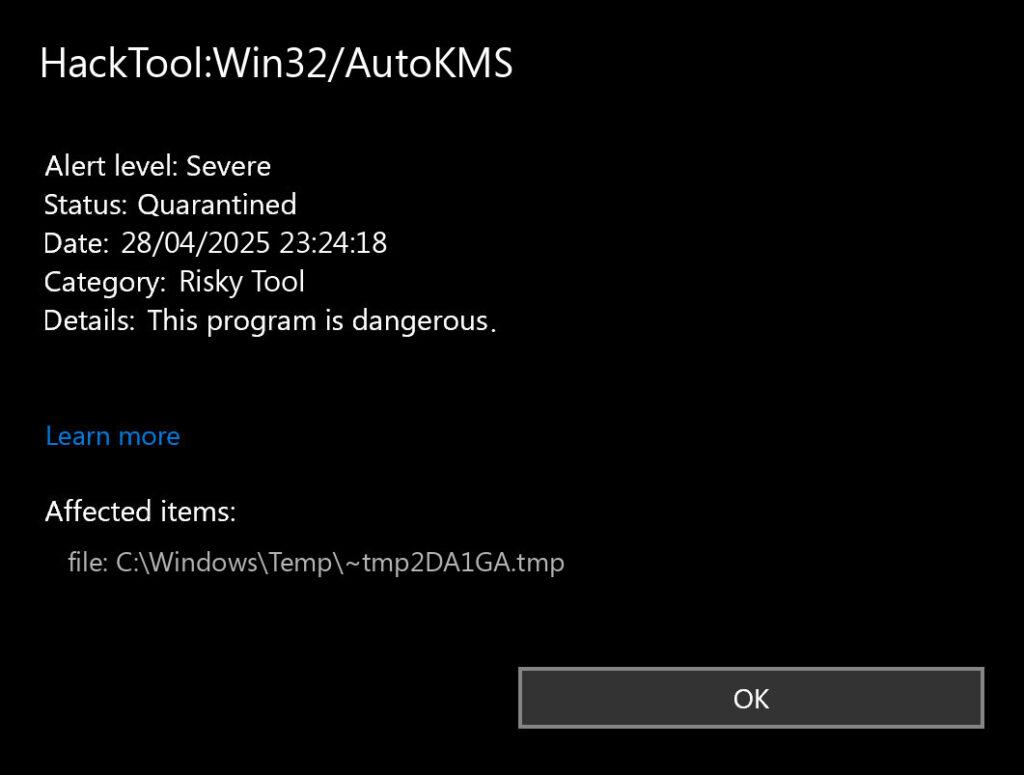 HackTool:Win32/AutoKMS – Microsoft's Worst Nightmare or Just a Risky Tool? 2 HackTool:Win32/AutoKMS