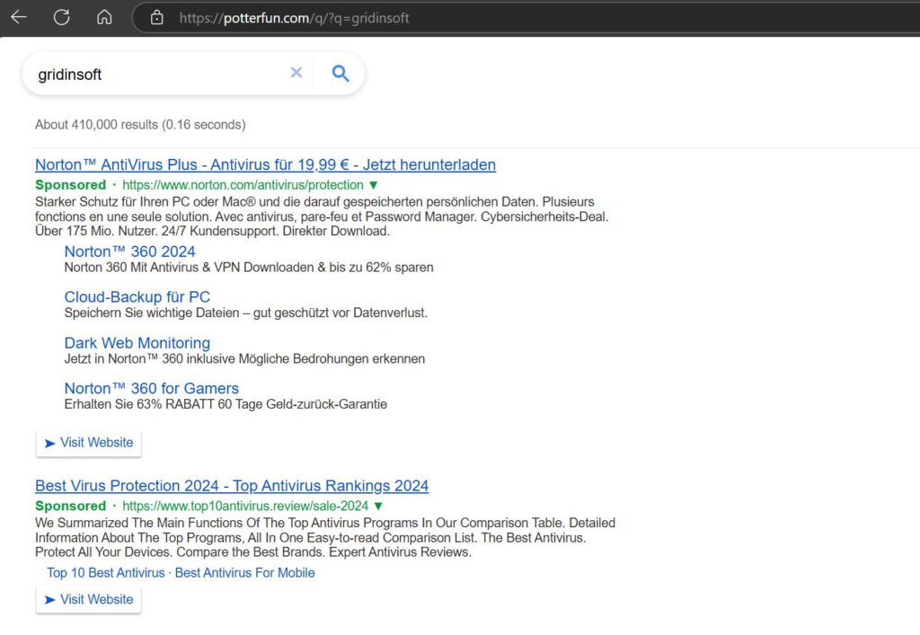 Removal Guide For The ZoomFind Chrome Extension 3 Potterfun.com search hijacker