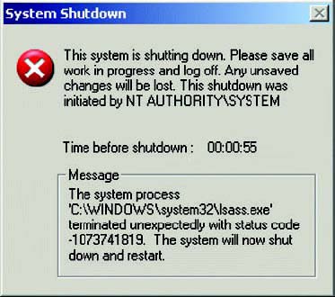 TOP 10 Most Dangerous Computer Viruses In History 4 Sasser virus system message