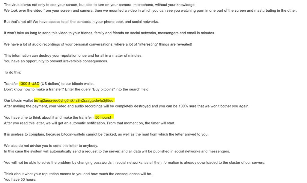 We Hacked Your System Scam