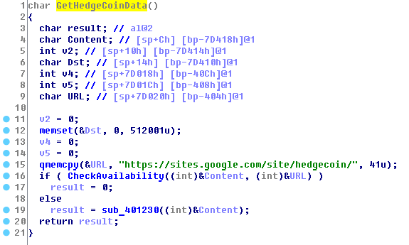 Coin Miner Investigation: When, Why, For What 18 GetHedgeCoinData function is small yet interesting