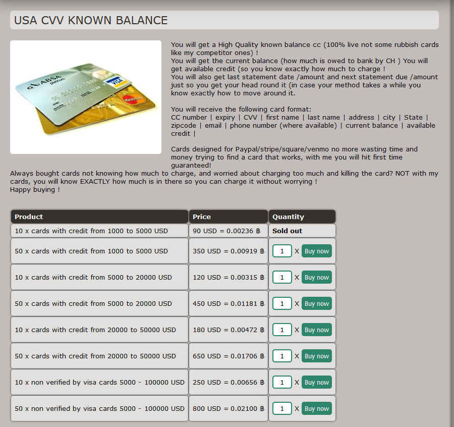 Databases in the Darknet
