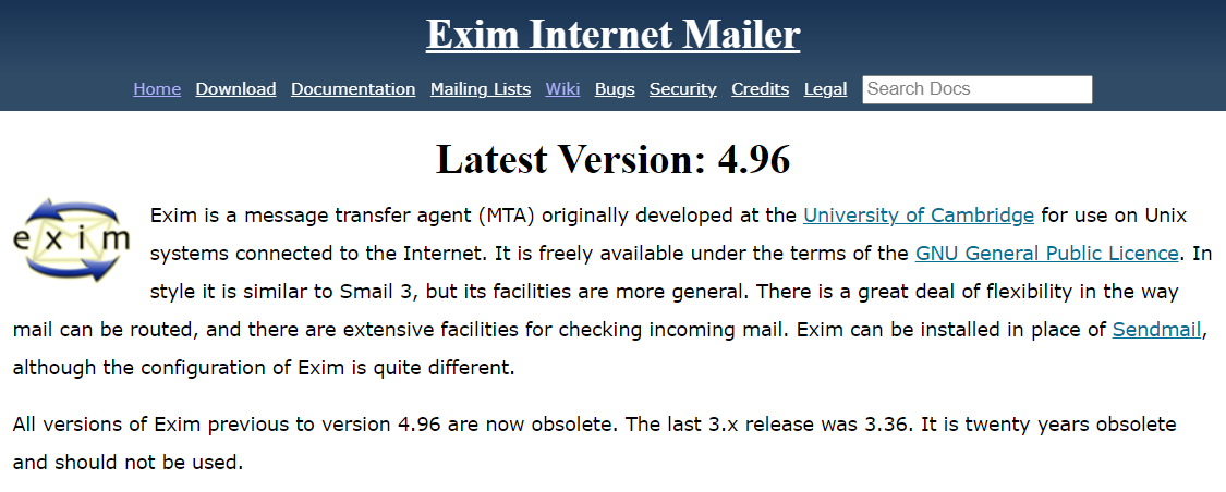 Exim main site