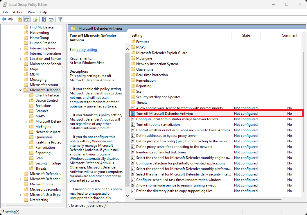 How to Disable Windows Defender? Windows 10 & 11 Guide 5 GPEdit Defender