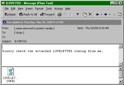 TOP 10 Most Dangerous Computer Viruses In History 2 ILOVEYOU virus