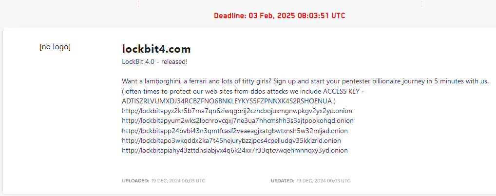 Lockbit 4.0 Released, With New Infrastructure and Features 2 LockBit 4.0 offer