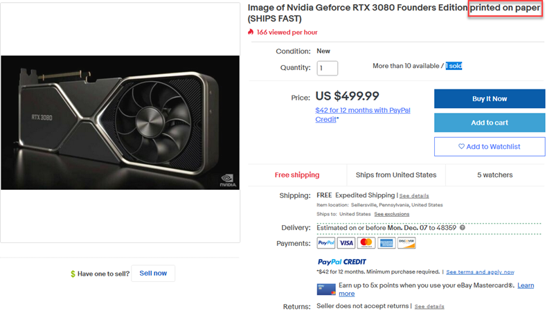 eBay Scams 2 photo only scam example