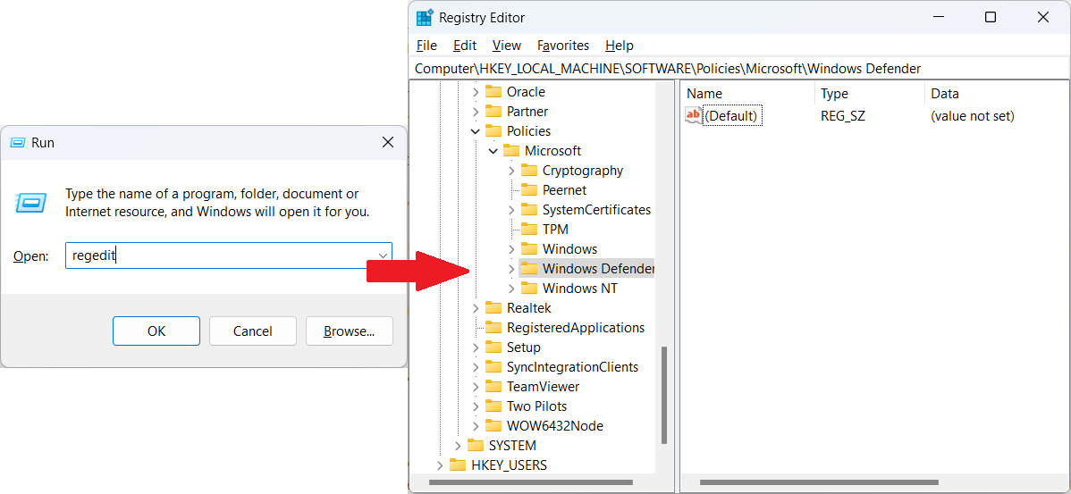How to Disable Windows Defender? Windows 10 & 11 Guide 7 Disable Windows Defender regedit