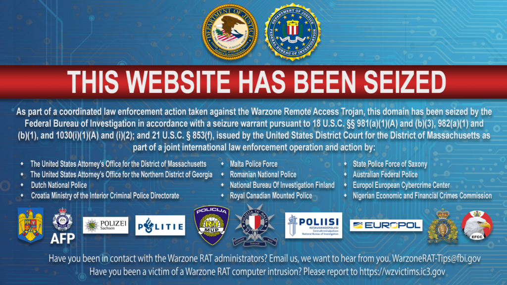Warzone RAT Dismantled, Members Arrested 2 warzone web site
