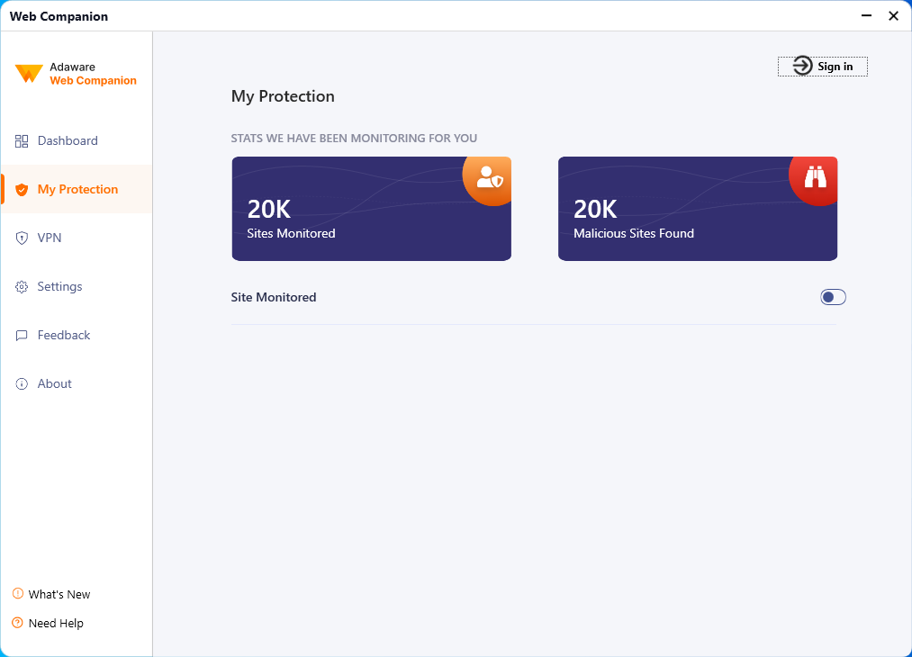 Adaware Web Companion 7 Fake counters 20k