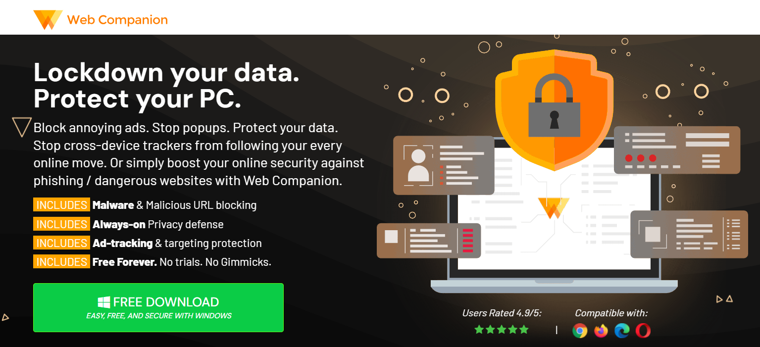 Adaware Web Companion 2 Web Companion main page