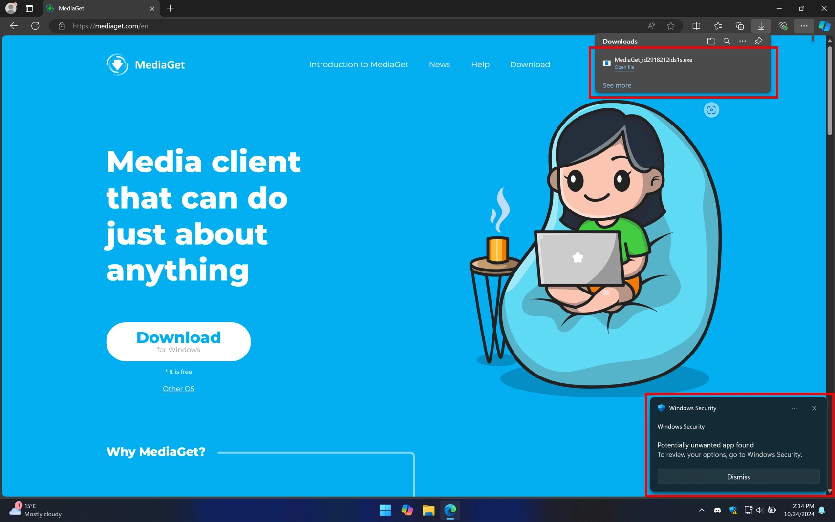 PUABundler:Win32/MediaGet 2 MediaGet deteacted