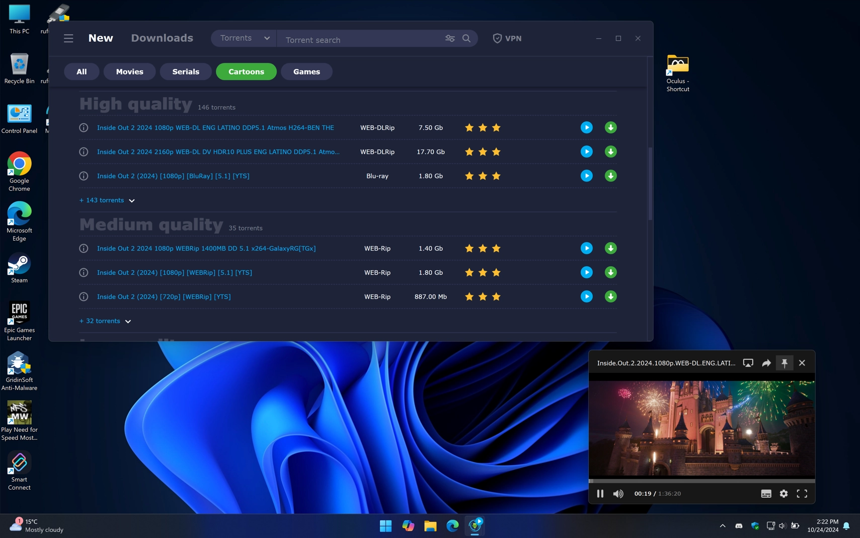 PUABundler:Win32/MediaGet 7 MediaGet interface screenshot