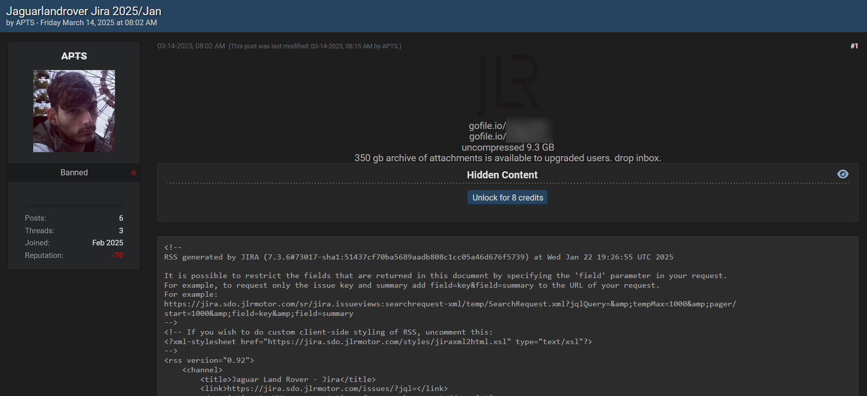 APTS leaking additional data