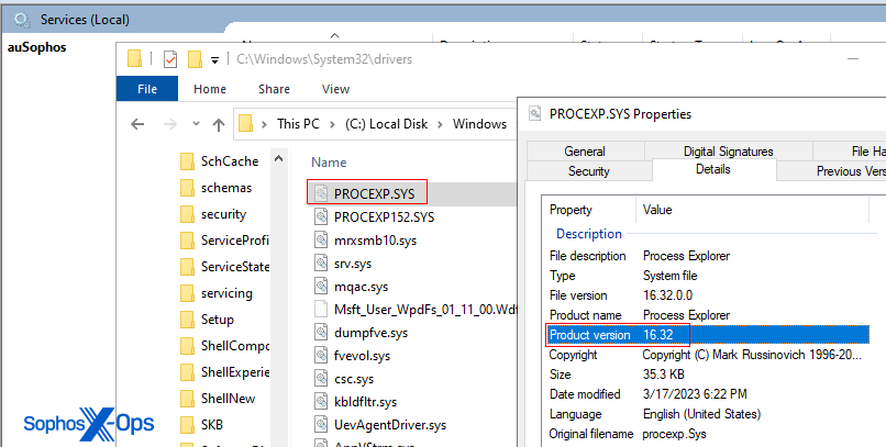 Ransomware Attacks Increasingly Using AuKill Malware to Disable EDR 2 The maliciously installed Process Explorer driver, highlighted in red, in the Drivers folder alongside the legitimate Process Explorer driver, proxexp152.sys