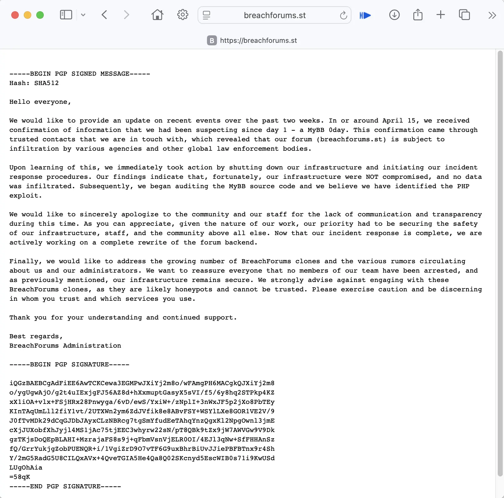 BreachForums mainpage