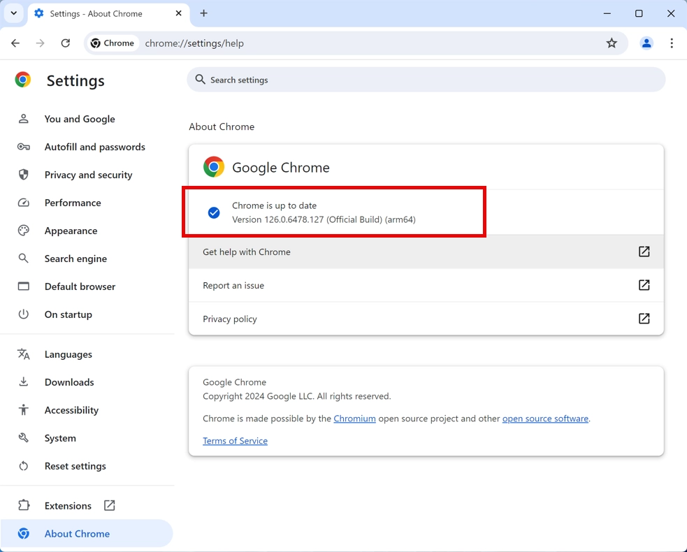 "Your Connection is Not Private" Error: When Your Browser Gets Trust Issues 8 Google Chrome About page showing browser is up to date with green checkmark