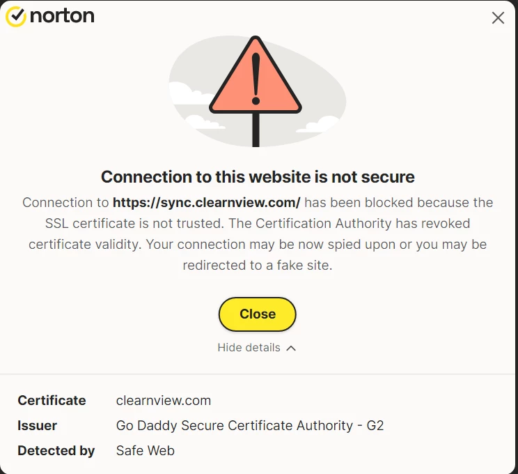 Sync.clearnview.com Browser Virus Removal Guide 2 sync.clearnview.com antivirus alert