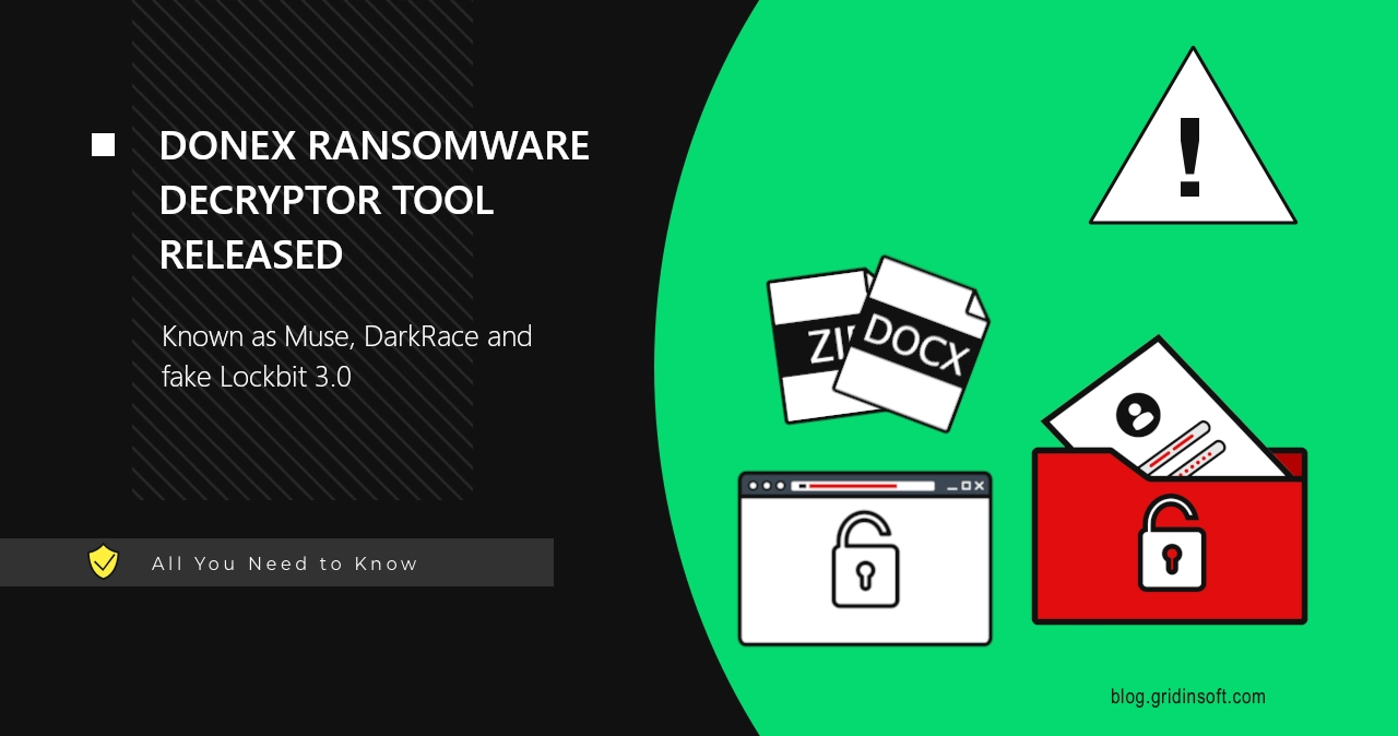 Donex, DarkRace, fake LockBit 3.0 and Muse Ransomware Decryptor Released 1 Avast Releases Donex Ransomware Decryptor