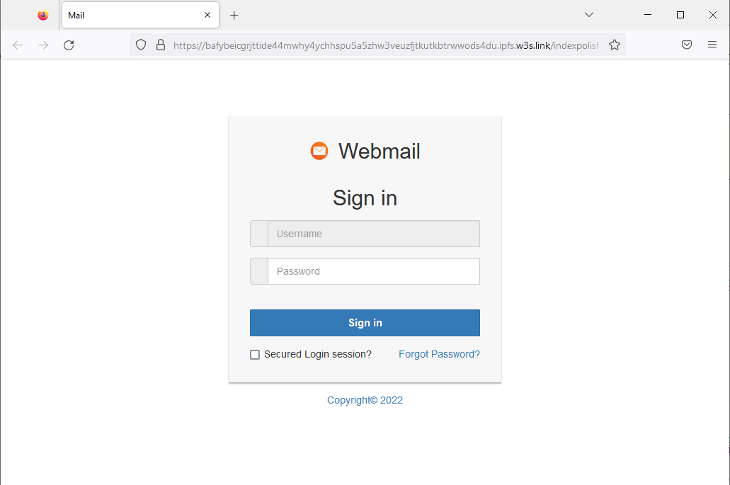 Aruba.it Email Scam 3 Fake Aruba.it login page screenshot