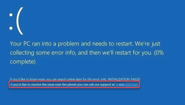 Fake BSOD Scams Target Users Visiting Fake Adult Sites 3 Fake BSOD window example