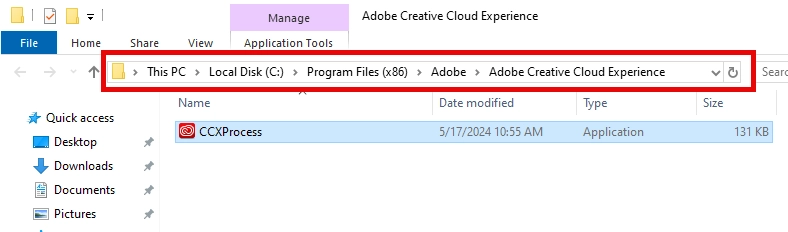 CCXProcess.exe: What It Is, Why It's Running, and How to Stop It 4 Legit file location screenshot