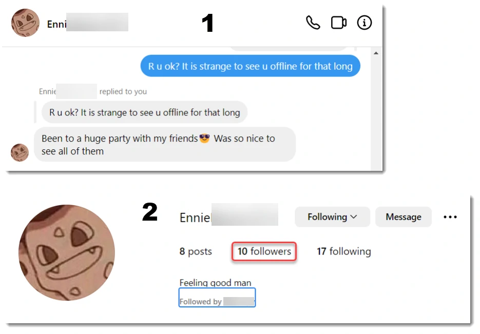 What is Catfishing? Explanation & Ways to Avoid 2 An account with a small number of subscribers screenshot
