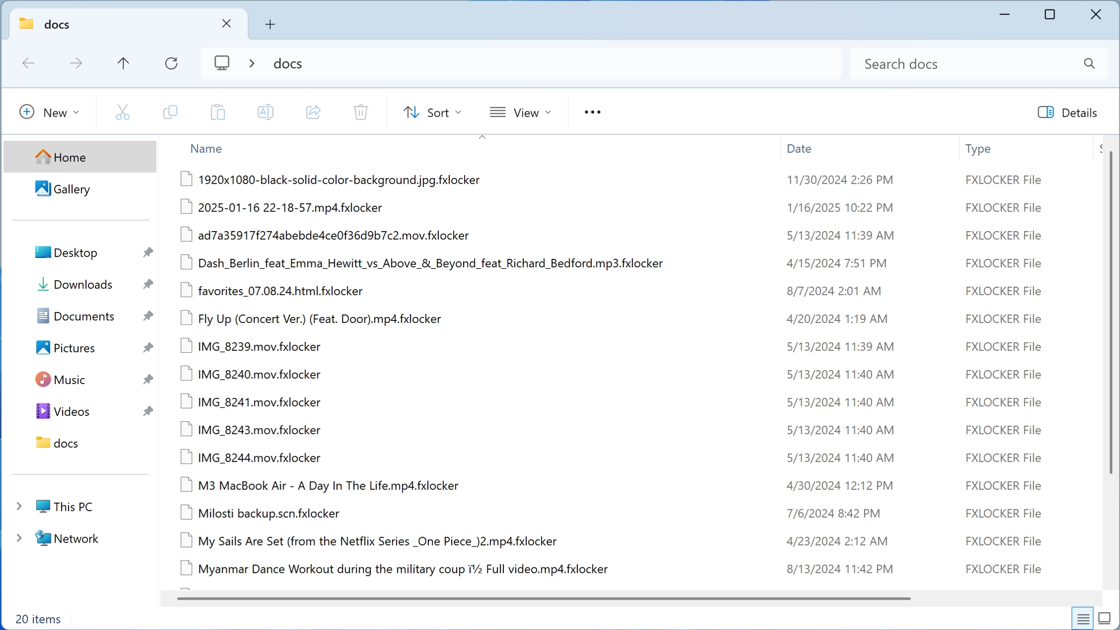 FXLocker Ransomware 2 Locked files screenshot