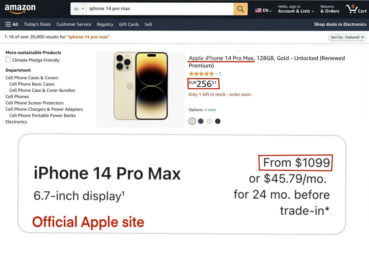 5 Signs That You've Fallen Victim to a Scam 5 Example of an expensive product that is sold cheaply