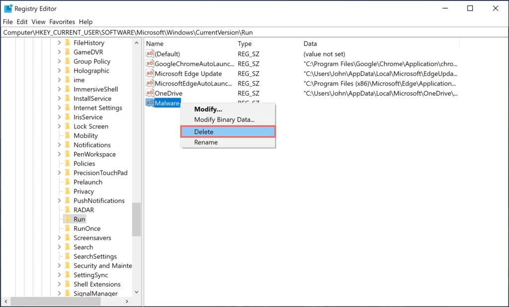 Shortcut Virus 9 Suspicious value related to Shortcut Virus