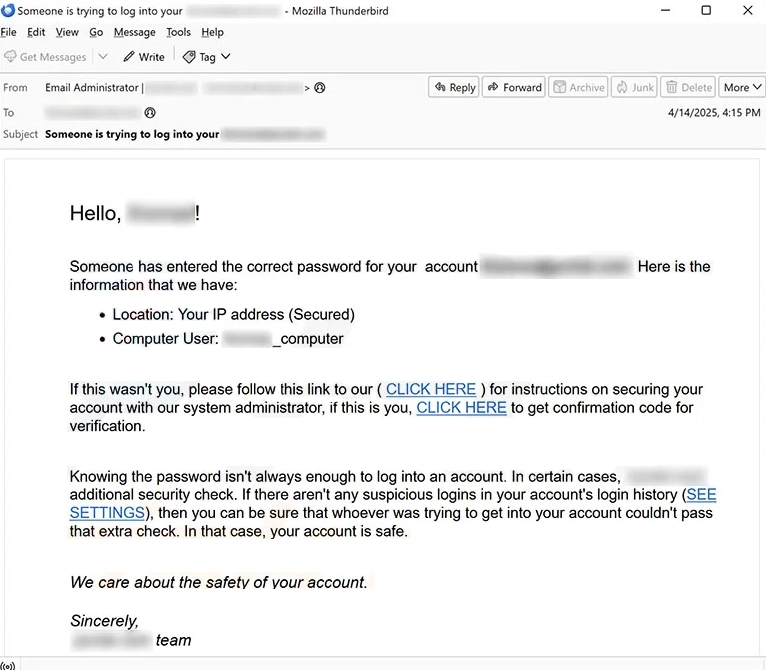 Someone Entered Correct Password For Your Account