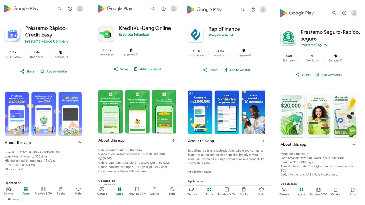 SpyLoan Virus Found in Loan Apps on Google Play Store 2 SpyLoan apps screenshot