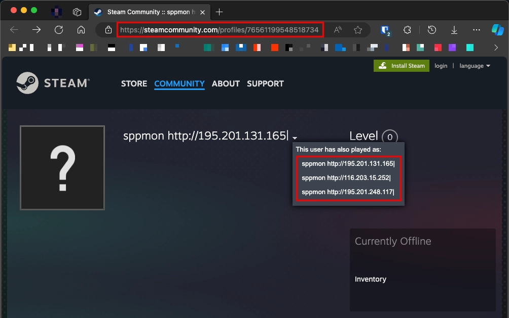 Password Stealer 3 Steam profile screenshot