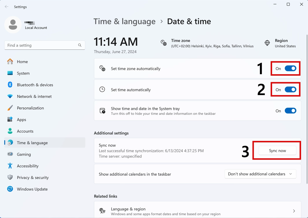 "Your Connection is Not Private" Error: When Your Browser Gets Trust Issues 3 Windows 10 date and time settings screen showing Set time automatically option enabled
