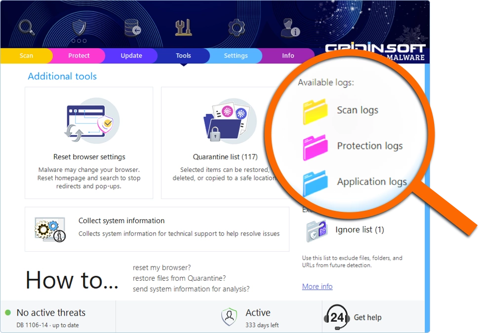 Getting Expert Help: Using Gridinsoft's Built-in Diagnostic Tools 3 Log Files