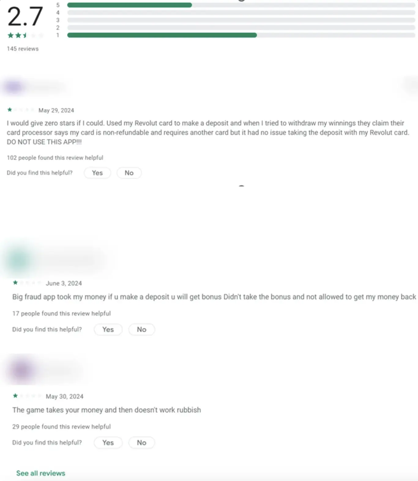 Screenshot showing multiple user complaints about withdrawal problems on a betting app