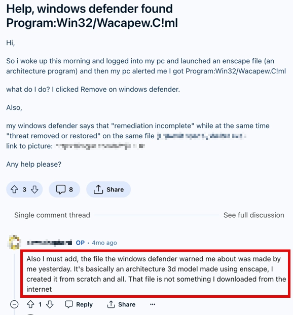 Program:Win32/Wacapew.C!ml 5 Users’ files detection screenshot