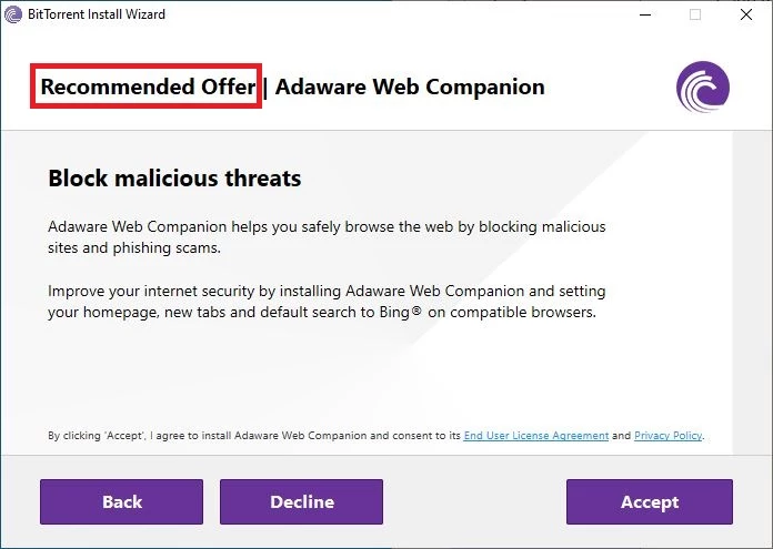 Adaware Web Companion 3 Bundled installer
