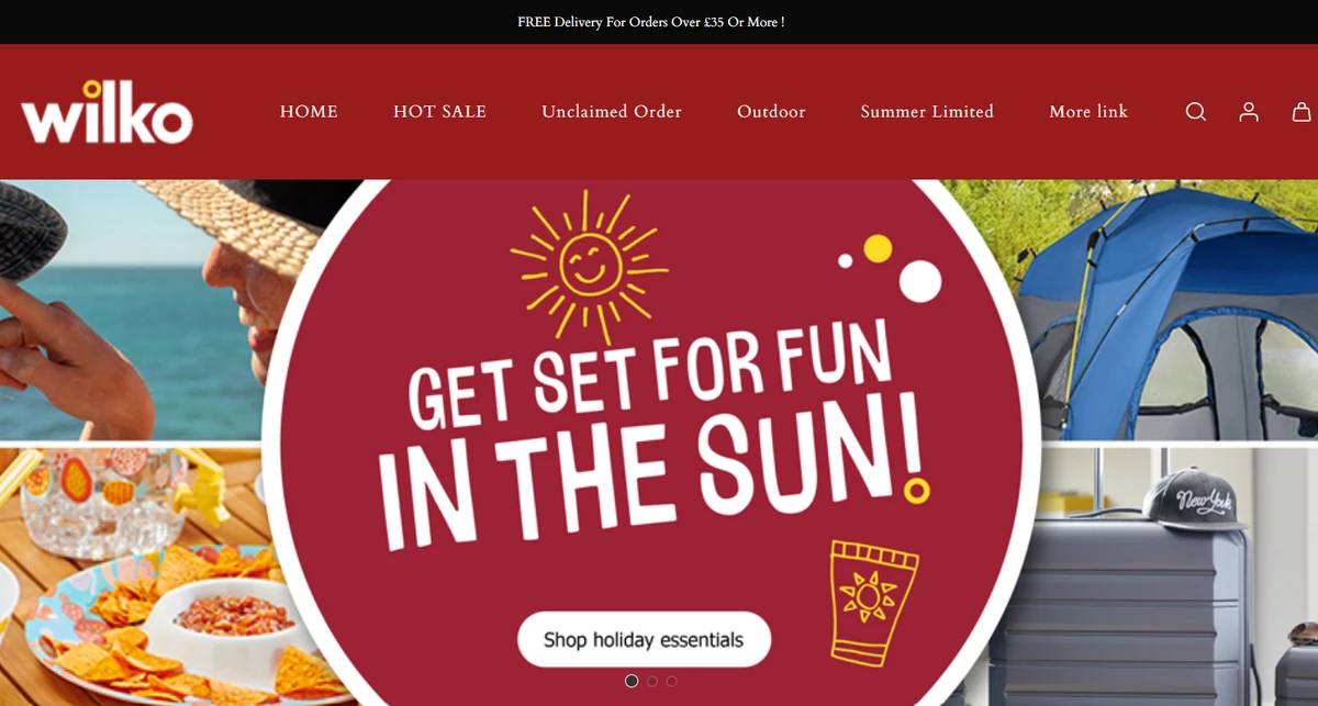 Fake Wilko clearance site