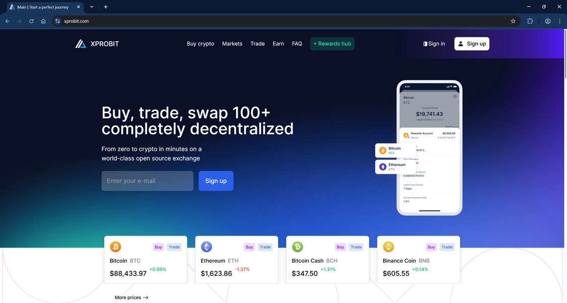 Xprobit.com main page