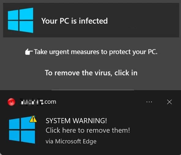 Your Computer is Infected 2 Your computer is infected notification screenshot
